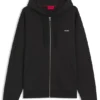 Cotton-terry zip-up hoodie with logo print
