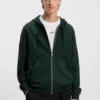 Cotton-terry zip-up hoodie with logo print