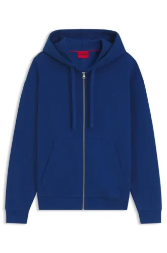Cotton-terry zip-up hoodie with logo print