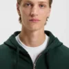Cotton-terry zip-up hoodie with logo print
