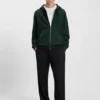 Cotton-terry zip-up hoodie with logo print