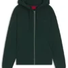Cotton-terry zip-up hoodie with logo print