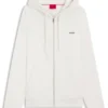 Cotton-terry zip-up hoodie with logo print