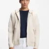 Cotton-terry zip-up hoodie with signature-stripe trims Cotton-terry zip-up hoodie with signature-stripe trims