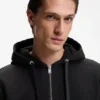 Cotton-terry zip-up hoodie with signature-stripe trims Cotton-terry zip-up hoodie with signature-stripe trims