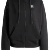 Cotton-terry zip-up hoodie with stacked-logo embroidery Cotton-terry zip-up hoodie with stacked-logo embroidery