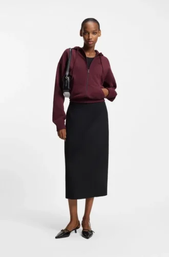 Cotton-terry zip-up hoodie with stacked-logo embroidery