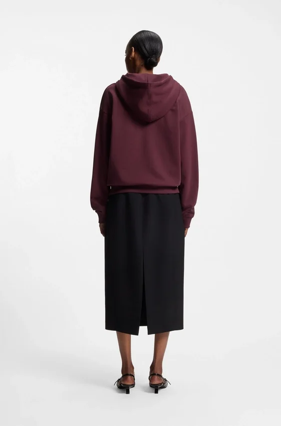 Cotton-terry zip-up hoodie with stacked-logo embroidery Cotton-terry zip-up hoodie with stacked-logo embroidery