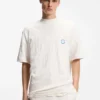 Cotton-toweling T-shirt with Happy HUGO