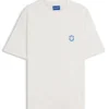 Cotton-toweling T-shirt with Happy HUGO
