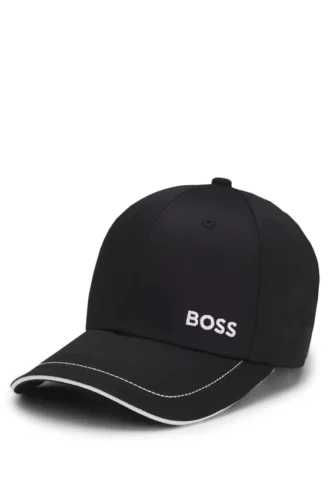 Cotton-twill cap with contrast trim and embroidered logo