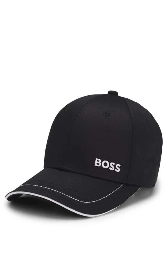 Cotton-twill cap with contrast trim and embroidered logo Cotton-twill cap with contrast trim and embroidered logo