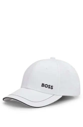 Cotton-twill cap with contrast trim and embroidered logo