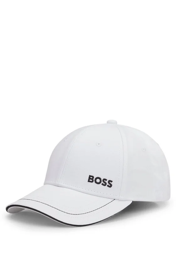 Cotton-twill cap with contrast trim and embroidered logo Cotton-twill cap with contrast trim and embroidered logo