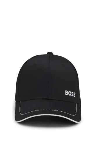 Cotton-twill cap with contrast trim and embroidered logo