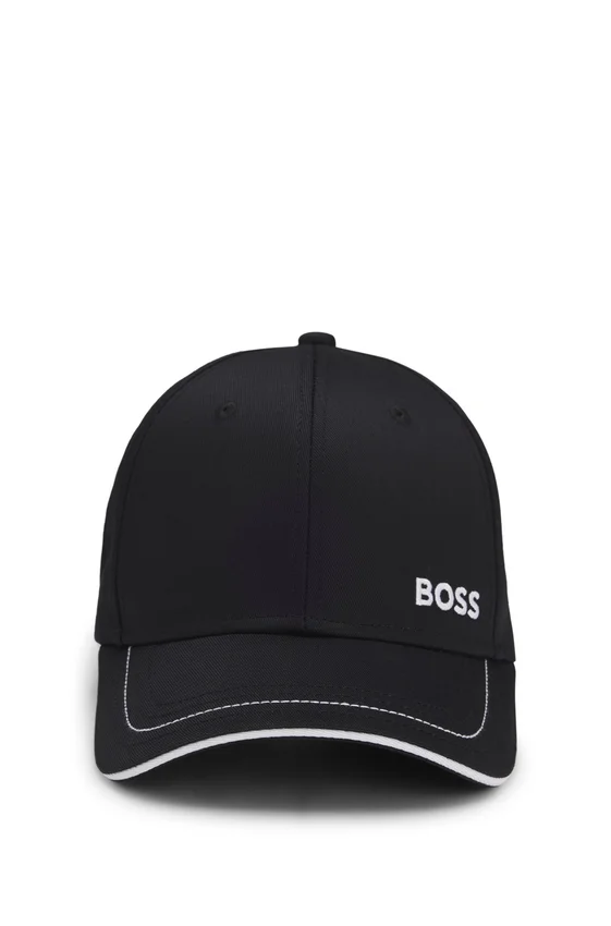 Cotton-twill cap with contrast trim and embroidered logo Cotton-twill cap with contrast trim and embroidered logo