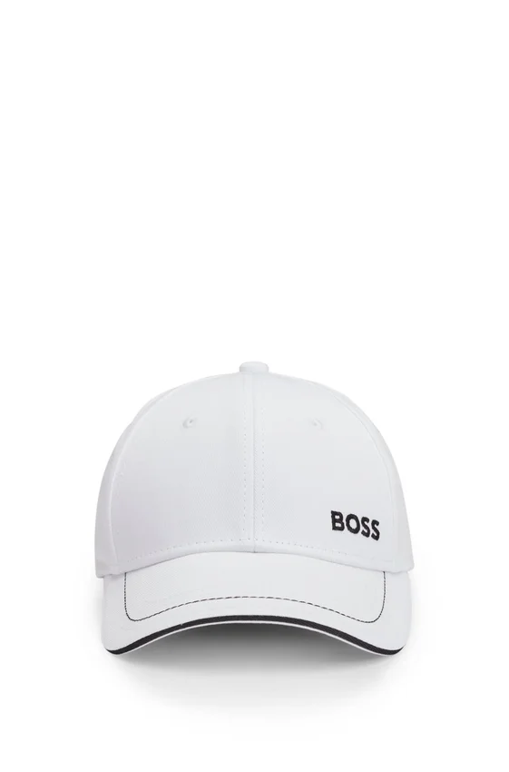 Cotton-twill cap with contrast trim and embroidered logo Cotton-twill cap with contrast trim and embroidered logo