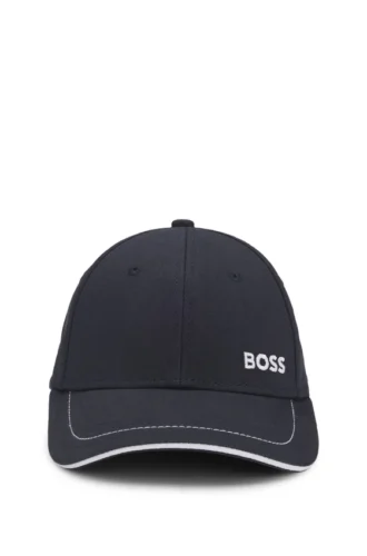 Cotton-twill cap with contrast trim and embroidered logo Cotton-twill cap with contrast trim and embroidered logo