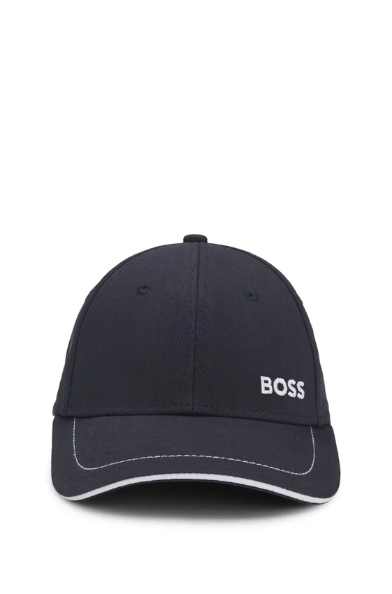 Cotton-twill cap with contrast trim and embroidered logo Cotton-twill cap with contrast trim and embroidered logo