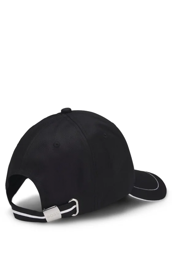 Cotton-twill cap with contrast trim and embroidered logo Cotton-twill cap with contrast trim and embroidered logo