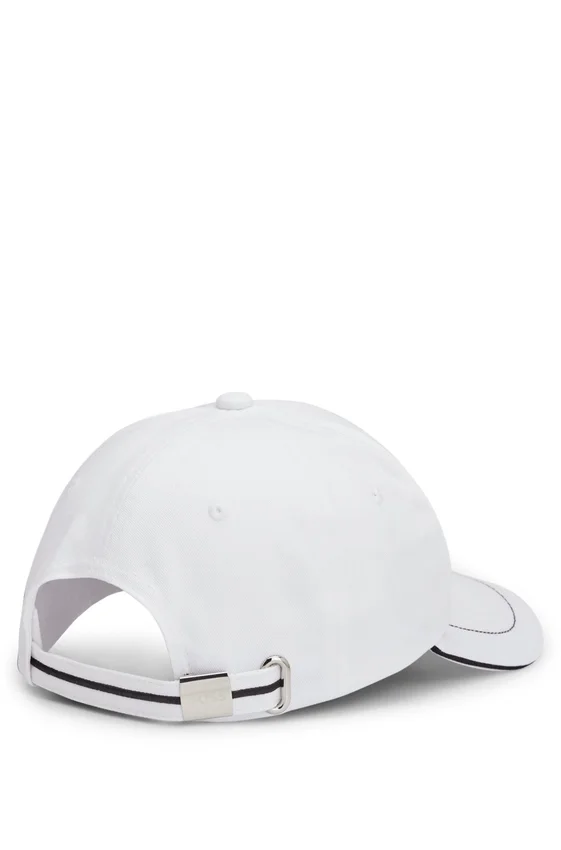 Cotton-twill cap with contrast trim and embroidered logo Cotton-twill cap with contrast trim and embroidered logo