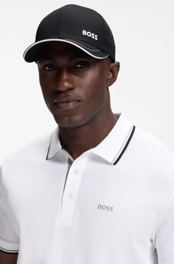 Cotton-twill cap with contrast trim and embroidered logo Cotton-twill cap with contrast trim and embroidered logo