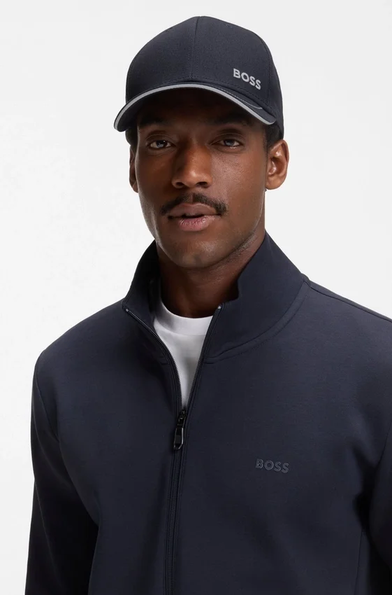 Cotton-twill cap with contrast trim and embroidered logo Cotton-twill cap with contrast trim and embroidered logo