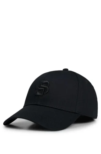 Cotton-twill cap with embroidered Double B monogram