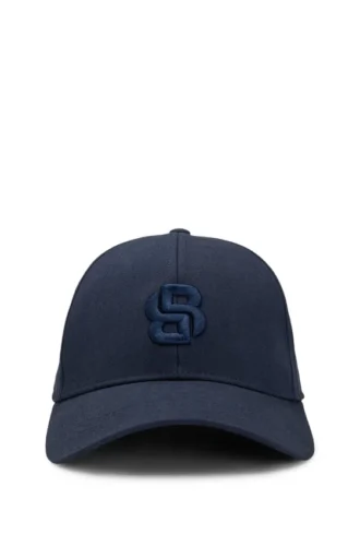 Cotton-twill cap with embroidered Double B monogram