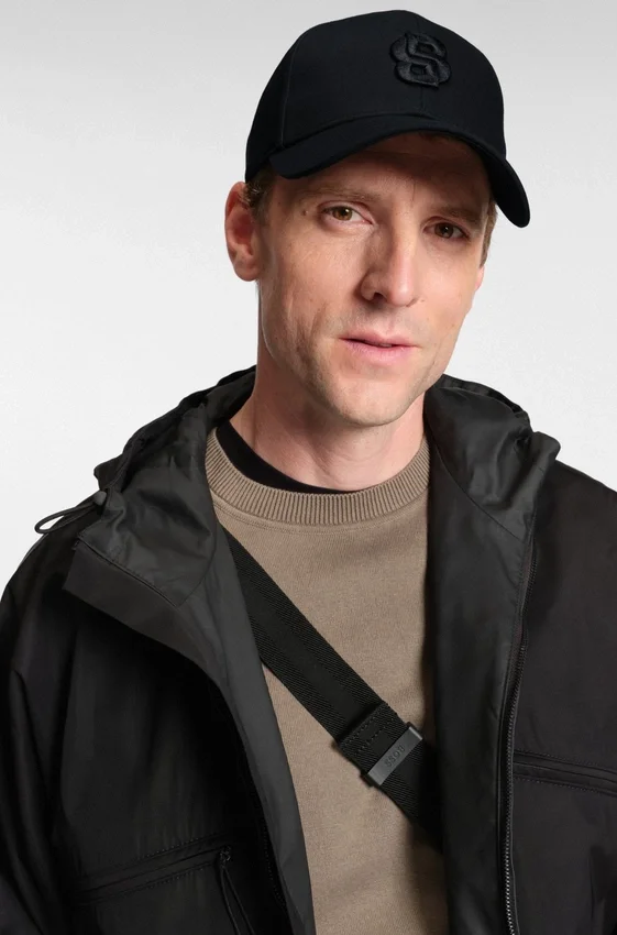 Cotton-twill cap with embroidered Double B monogram Cotton-twill cap with embroidered Double B monogram