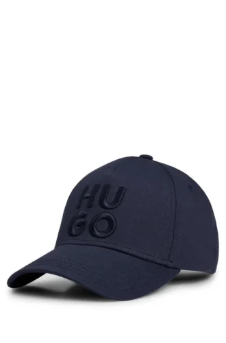 Cotton-twill cap with embroidered stacked logo