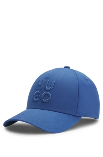 Cotton-twill cap with embroidered stacked logo