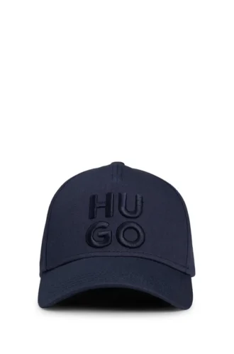 Cotton-twill cap with embroidered stacked logo