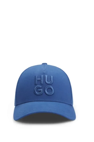 Cotton-twill cap with embroidered stacked logo