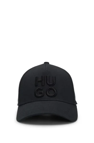 Cotton-twill cap with embroidered stacked logo