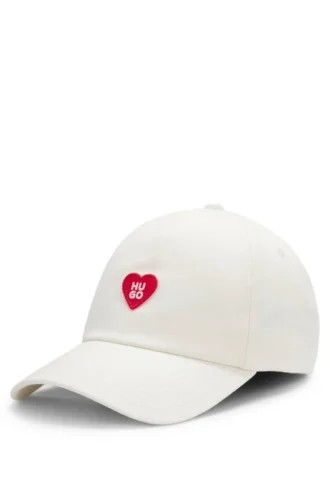 Cotton-twill cap with heart branding Cotton-twill cap with heart branding