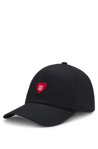 Cotton-twill cap with heart branding Cotton-twill cap with heart branding