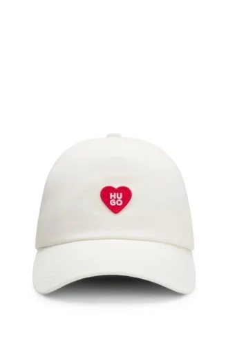 Cotton-twill cap with heart branding Cotton-twill cap with heart branding