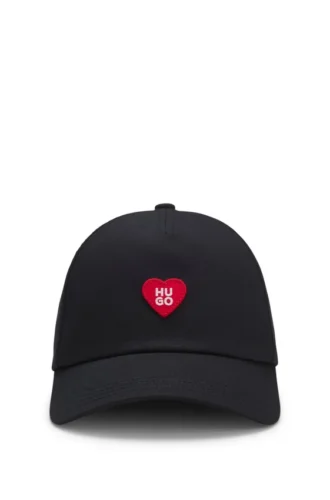 Cotton-twill cap with heart branding Cotton-twill cap with heart branding