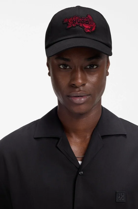 Cotton-twill cap with logo-patch detailing Cotton-twill cap with logo-patch detailing
