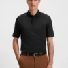 Covered-placket polo shirt in a regular fit