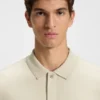 Covered-placket polo shirt in cotton and cashmere