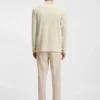 Covered-placket polo shirt in cotton and cashmere