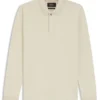 Covered-placket polo shirt in cotton and cashmere