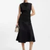 Cowl-neck asymmetric top in mercerized cotton