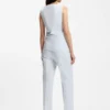 Cowl-neck asymmetric top in mercerized cotton