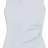 Cowl-neck asymmetric top in mercerized cotton
