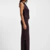 Cowl-neck dress with rear metal detail