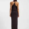 Cowl-neck dress with rear metal detail