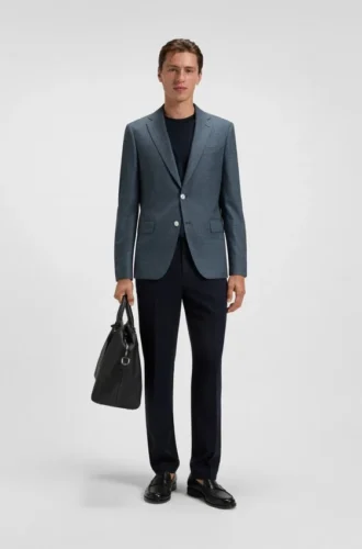 Crease-resistant jacket in a wool blend